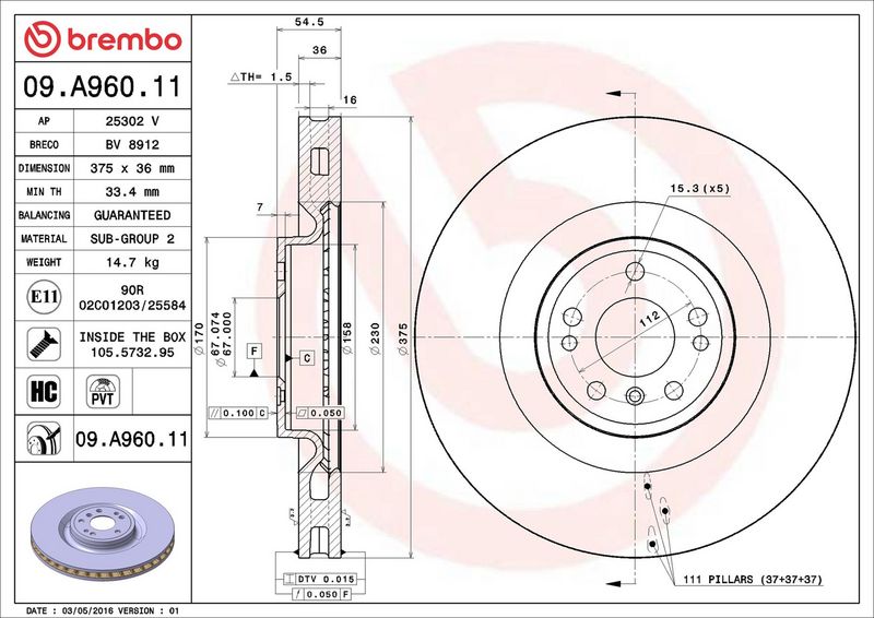 Brembo 09.A960.11 Brake Disc - 2