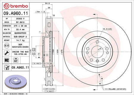 Brembo 09.A960.11 Brake Disc - 2