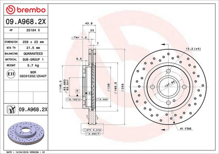 Brembo 09.A968.2X Brake Disc - 2