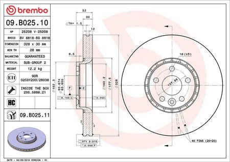 Brembo 09.B025.11 Brake Disc - 2