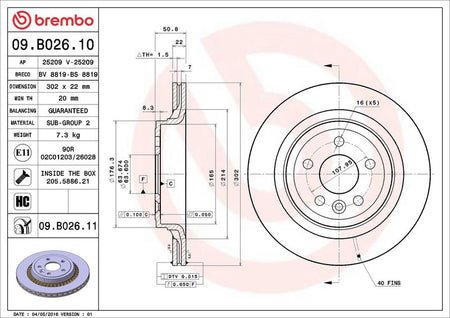 Brembo 09.B026.11 Brake Disc - 2