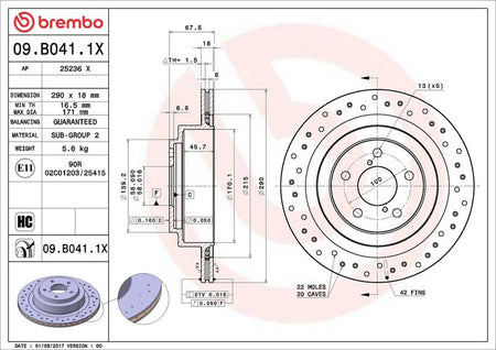 Brembo 09.B041.1X Brake Disc - 2