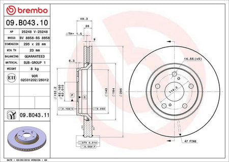 Brembo 09.B043.11 Brake Disc - 2