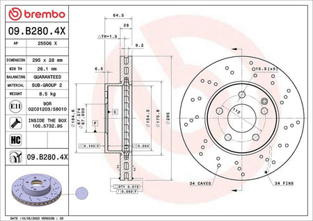 Brembo 09.B280.4X Brake Disc - 2