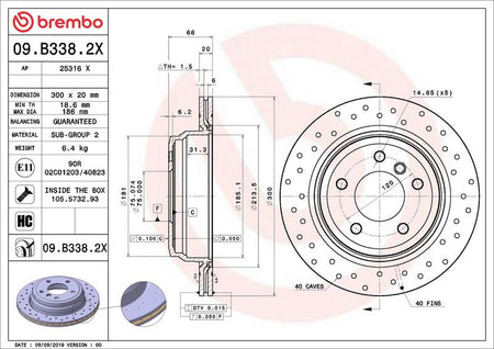 Brembo 09.B338.2X Brake Disc - 2