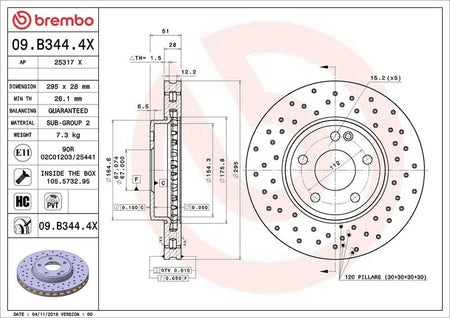 Brembo 09.B344.4X Brake Disc - 2