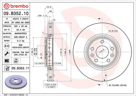 Brembo 09.B352.11 Brake Disc - 2