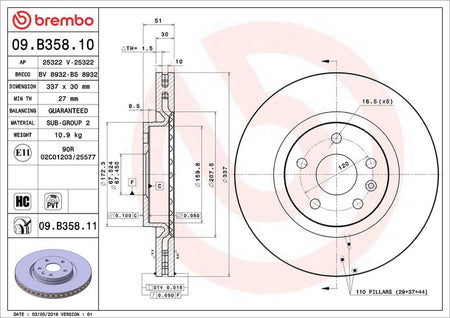 Brembo 09.B358.11 Brake Disc - 2