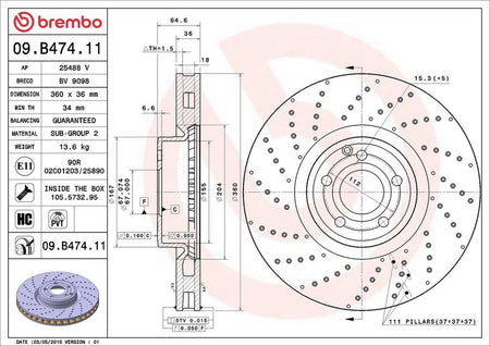 Brembo 09.B474.11 Brake Disc - 2