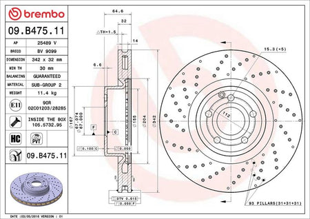 Brembo 09.B475.11 Brake Disc - 2