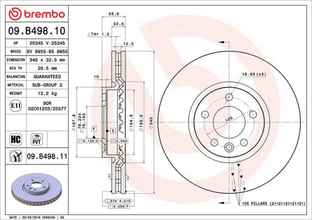 Brembo 09.B498.11 Brake Disc - 2