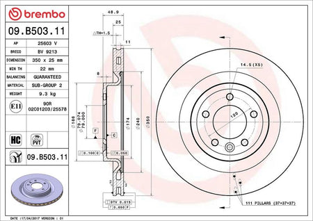 Brembo 09.B503.11 Brake Disc - 2