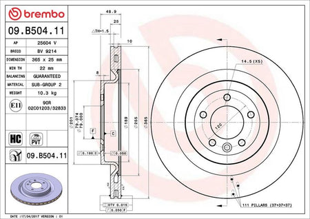 Brembo 09.B504.11 Brake Disc - 2