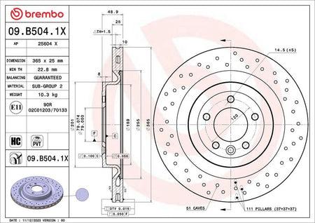 Brembo 09.B504.1X Brake Disc - 2