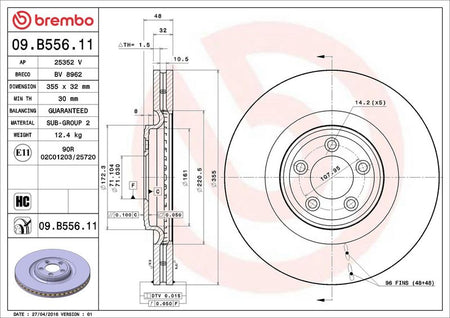 Brembo 09.B556.11 Brake Disc - 2