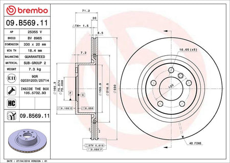 Brembo 09.B569.11 Brake Disc - 2