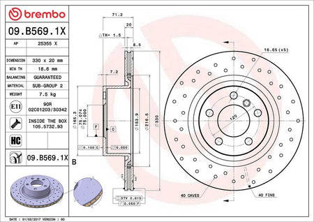 Brembo 09.B569.1X Brake Disc - 2