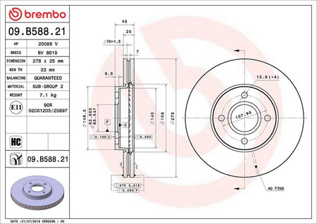 Brembo 09.B588.21 Brake Disc - 2