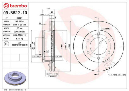 Brembo 09.B622.10 Brake Disc - 2