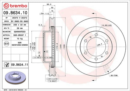 Brembo 09.B634.11 Brake Disc - 2