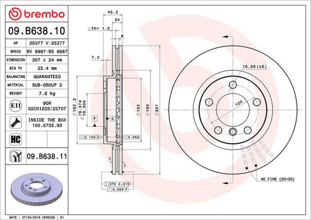 Brembo 09.B638.11 Brake Disc - 2