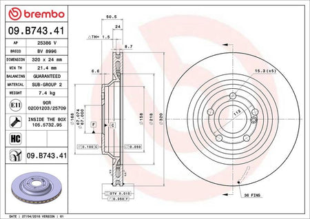 Brembo 09.B743.41 Brake Disc - 2