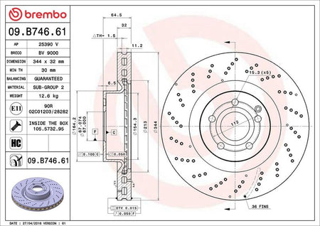 Brembo 09.B746.61 Brake Disc - 2