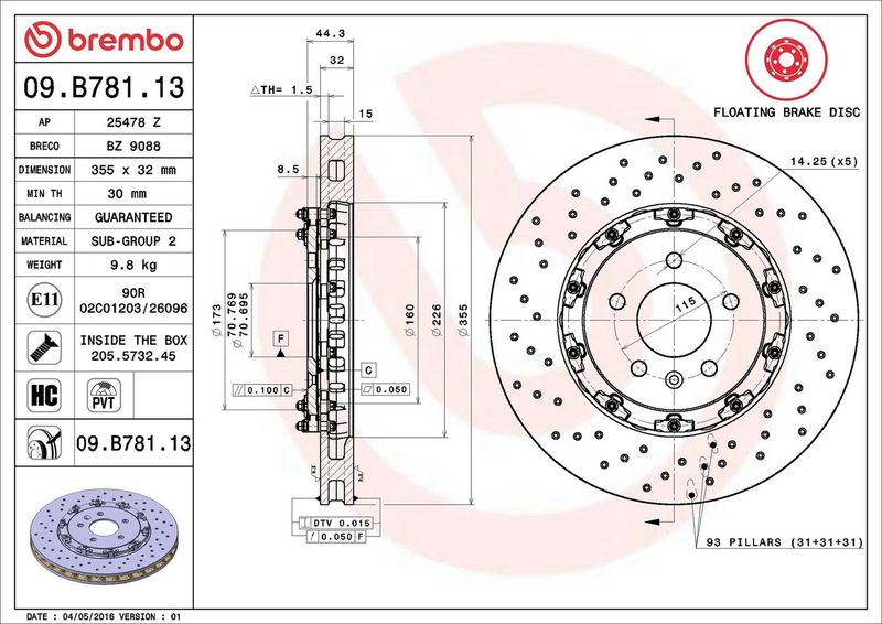 Brembo 09.B781.13 Brake Disc - 2