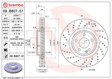 Brembo 09.B807.51 Brake Disc - 2