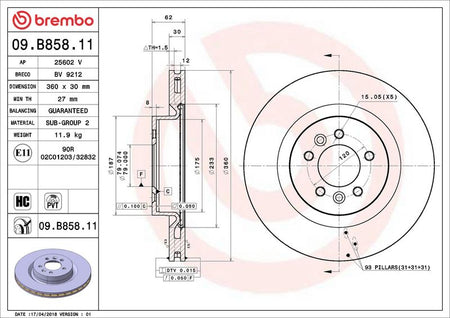 Brembo 09.B858.11 Brake Disc - 2