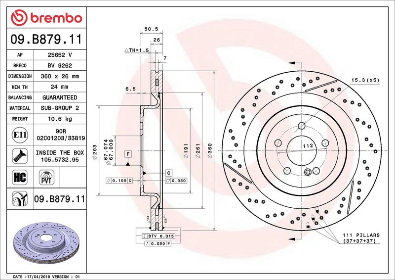 Brembo 09.B879.11 Brake Disc - 2
