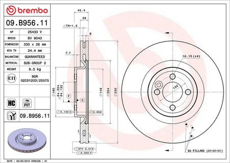 Brembo 09.B956.11 Brake Disc - 2