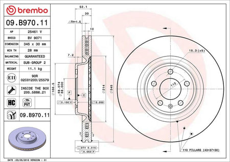 Brembo 09.B970.11 Brake Disc - 2