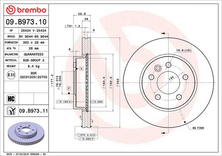 Brembo 09.B973.11 Brake Disc - 2