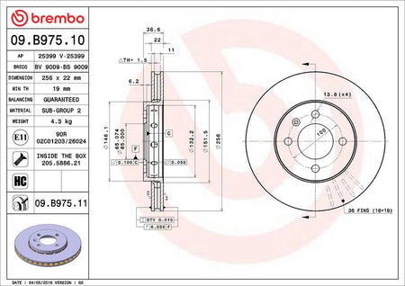 Brembo 09.B975.11 Brake Disc - 2