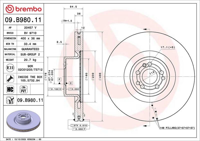 Brembo 09.B980.11 Brake Disc - 2