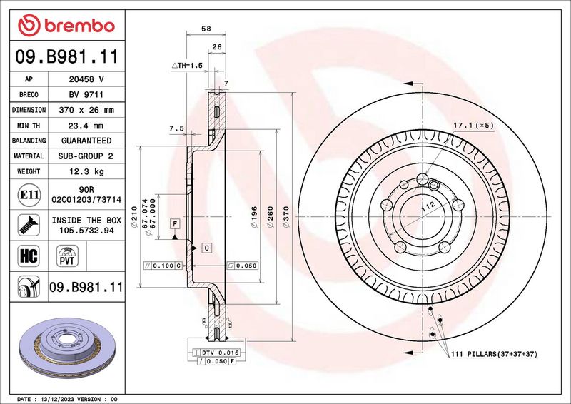 Brembo 09.B981.11 Brake Disc - 2
