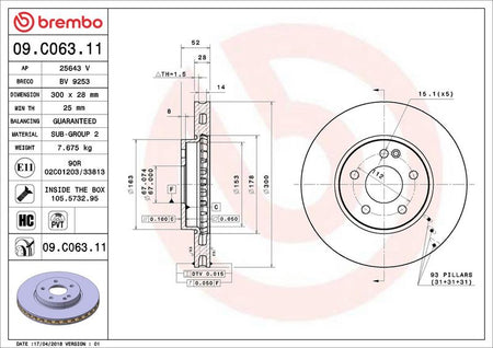Brembo 09.C063.11 Brake Disc - 2