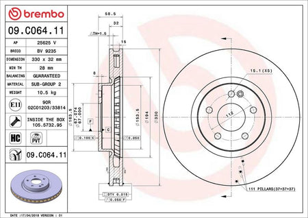Brembo 09.C064.11 Brake Disc - 2
