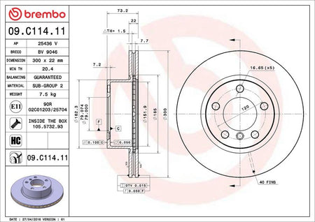 Brembo 09.C114.11 Brake Disc - 2