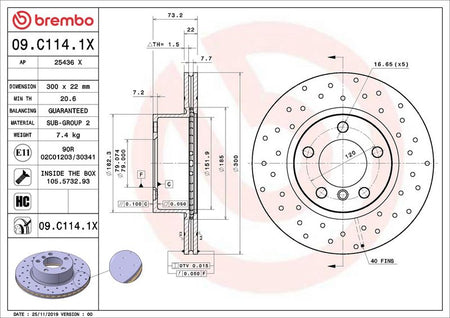 Brembo 09.C114.1X Brake Disc - 2