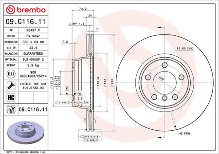 Brembo 09.C116.11 Brake Disc - 2