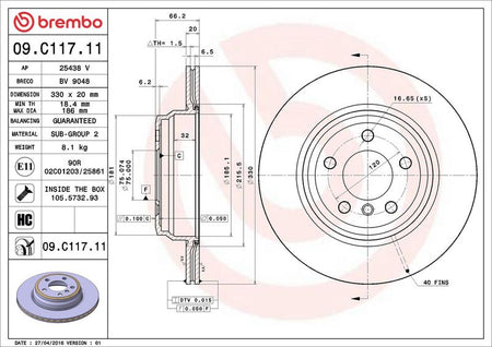 Brembo 09.C117.11 Brake Disc - 2