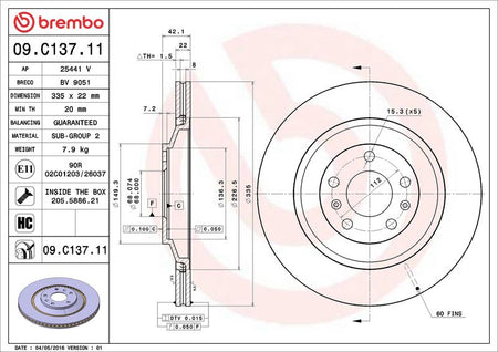Brembo 09.C137.11 Brake Disc - 2