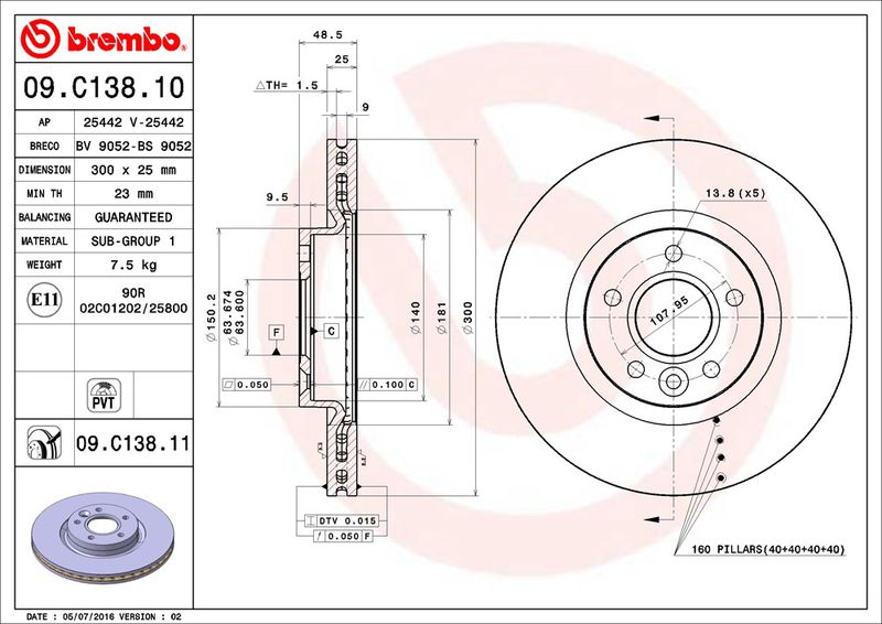 Brembo 09.C138.11 Brake Disc - 2
