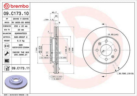 Brembo 09.C173.11 Brake Disc - 2