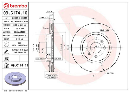 Brembo 09.C174.11 Brake Disc - 2