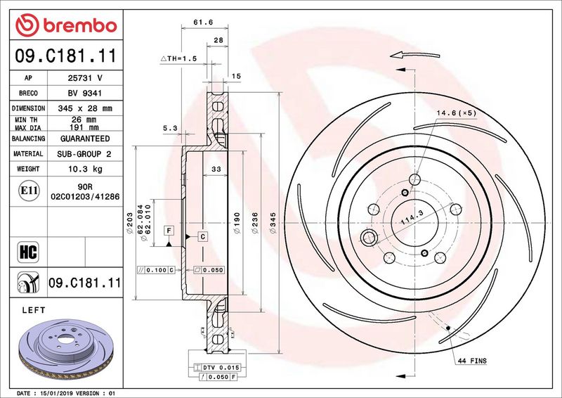 Brembo 09.C181.11 Brake Disc - 2