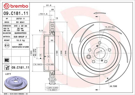 Brembo 09.C181.11 Brake Disc - 2