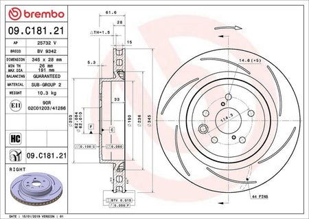 Brembo 09.C181.21 Brake Disc - 2